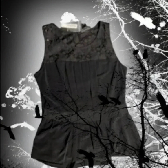 Women’s Medium Black Top Lace Floral Peplum Whimsigoth Dark Romantic Coquette‎ - Picture 1 of 16